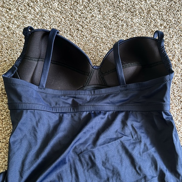 J. Crew navy swim tankini top, size medium - Picture 2 of 3